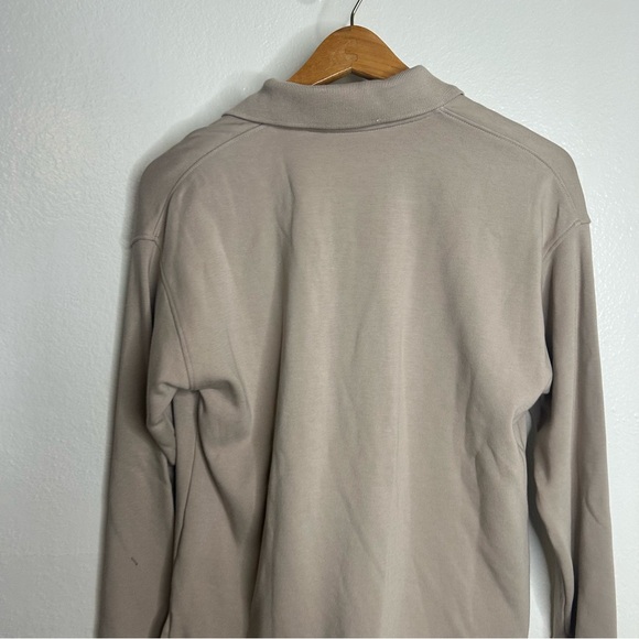 AYR The Cool Long Sleeve Pima Cotton Modal Polo Top Tan Size XS - Picture 10 of 15